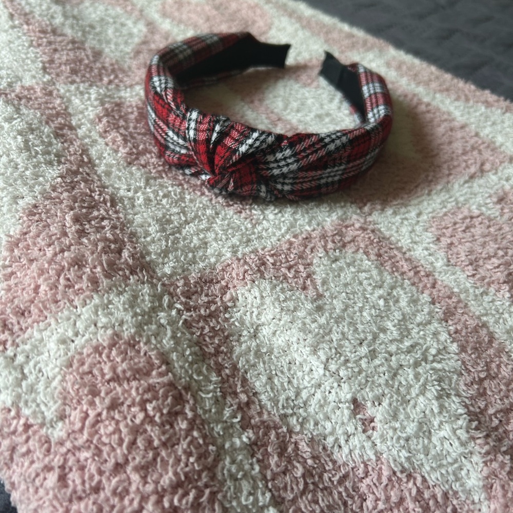 Plaid Red and Black Kids Headband